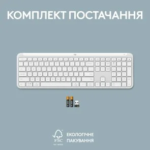 Фото: Клавіатура Logitech Signature Slim K950 Wireless Off White (920-012466) № 10 | KTC