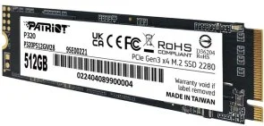 Фото: SSD-накопичувач Patriot P320 2280 PCIe 3.0 x4 NVMe 512GB (P320P512GM28) № 3 | KTC