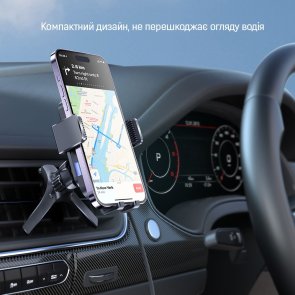 Кріплення для мобільного телефону ColorWay AutoSense Car Wireless Charger 2 Dashboard/Air Vent 15W (CW-CHAW040Q-BK)