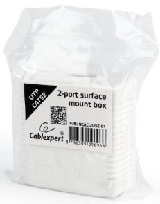 Розетка зовнішня Cablexpert UTP RJ-45 Cat.5e White (NCAC-2U5E-01)