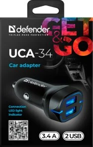Фото: Автомобільний зарядний пристрій Defender UCA-34 Black (83834) № 4 | KTC