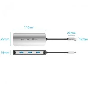 Фото: USB-хаб Vention 5in1 100W Silver (TQDHB) № 3 | KTC