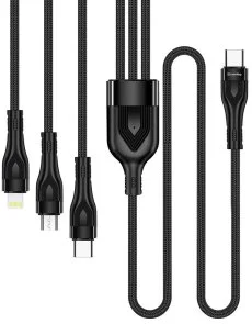 Фото: Кабель ColorWay 3in1 60W Type-C / Lightning/Type-C/MicroUSB 1.2m 60W Black (CW-CBPDU3060-BK) № 4 | KTC