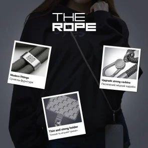 Фото: Ремінець для смартфону ArmorStandart Rope Titanium Grey with Clear holder (ARM76099) № 4 | KTC