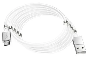Фото: Кабель Hoco U91 Magnetic 2.4A AM / MicroUSB 1m White (U91_MicroB_White) № 6 | KTC