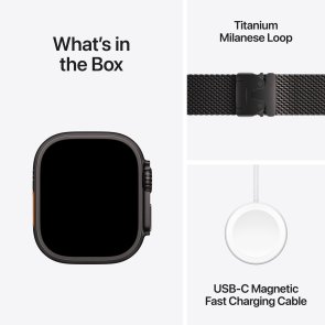 Смарт годинник Apple Watch Ultra 2 2024 49mm Black Titanium Case with Black Titanium Milanese Loop - M (MX5U3)