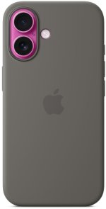 for iPhone 16 - Silicone Case with MagSafe Stone Gray