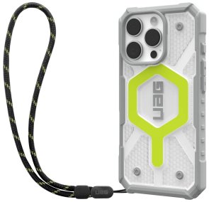 Чохол UAG for Apple iPhone 16 Pro - Pathfinder Clear Magsafe Active Neon with Black Neon Lanyard (1144641BV01)