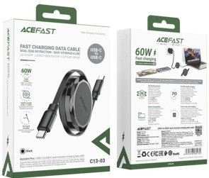 Кабель Acefast C13-03 60W Type-C / Type-C 0.8m Black (6974316280132)