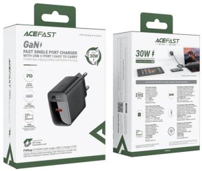 Зарядний пристрій Acefast A98 PD GaN 30W Black (6974316283263)