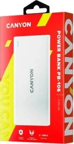 Фото: Батарея універсальна Canyon PB-106 10000mAh White (CNE-CPB1006W) № 6 | KTC