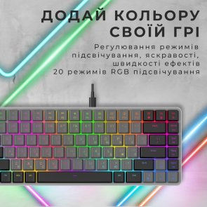 Клавіатура GamePro MK141R Red Switch Low Profile RGB USB Dark Gray