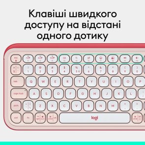 Клавіатура компактна Logitech Pop Icon Keys Wireless Rose/Off White (920-013073)