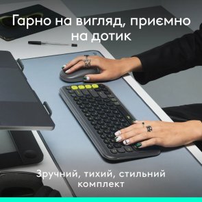 Комплект клавіатура+миша Logitech POP Icon Combo Graphite/Green (920-013156)