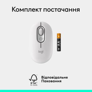 Миша Logitech POP Mouse with emoji Wireless Off White (910-007411)