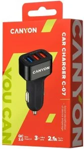 Фото: Автомобільний зарядний пристрій Canyon C-07 Black (CNE-CCA07B) № 4 | KTC