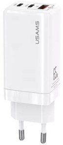 Зарядний пристрій Usams US-CC110 T33 GaN 65W White (CC110TC02)