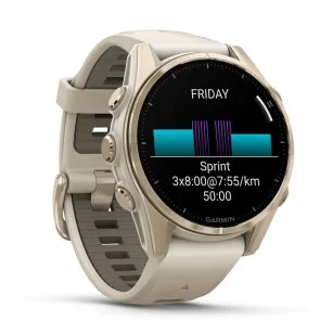 Фото: Смарт годинник Garmin Fenix 8 - 43mm Amoled Sapphire Soft Gold with Fog Gray/Dark Sandstone Silicone Band (010-02903-11) № 3 | KTC