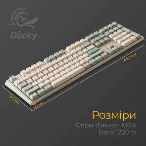 Клавіатура Ducky One 3 Cherry MX Red ENG/UKR Matcha Cream (DKON2108-RUAPXМAEGGC1)