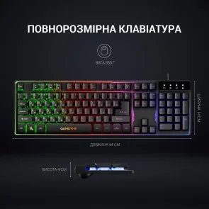 Фото: Клавіатура GamePro GK576 USB Black № 10 | KTC