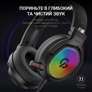 Фото: Гарнітура GamePro HS1300 7.1 RGB Black № 14 | KTC