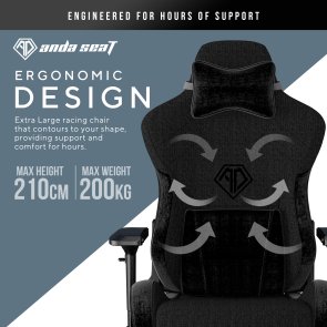 Крісло Anda Seat T-Pro 2 Size XL Black (AD12XLLA-01-B-F)
