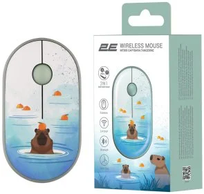 Фото: Миша 2E MF300 Capybara Tangerine Silent Wireless Green (2E-MF300WCAPIBARAGN) № 6 | KTC