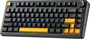 Фото: Клавіатура Aula F75 Gasket Greywood V3 Switch Hot-Swap PBT ENG/UKR WL/BT/USB Black (6948391208626) № 4 | KTC