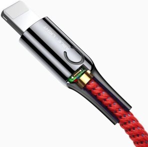Кабель Baseus C-shaped Light Intelligent Power-off AM / Lightning 1m Red (CALCD-09)