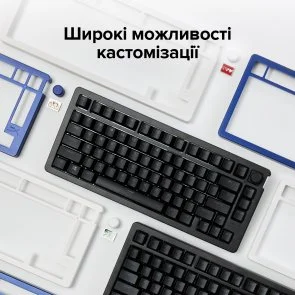 Фото: Клавіатура HyperX Alloy Rise 75 PBT HX Red ENG/UA Wireless/BT Black № 12 | KTC