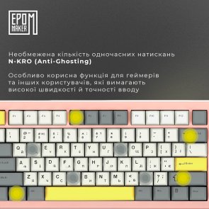 Клавіатура Epomaker Shadow-S TKL Wisteria Linear Switch Hot-Swap LCD Screen RGB Pink (SHS-P-WL)