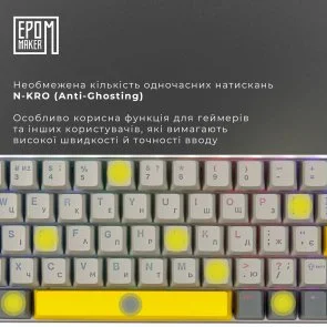 Фото: Клавіатура Epomaker EP64 Mulan Switch Hot-Swap RGB White (EP64-W-M) № 12 | KTC