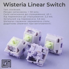 Клавіатура Epomaker Shadow-X Wisteria Linear Switch Hot-Swap RGB WL/BT/USB White (SHX-W-WL)