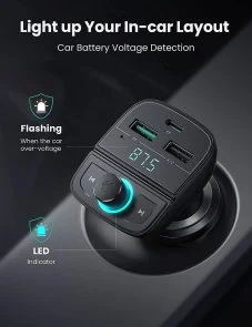 Фото: FM-Трансмітер + АЗП UGREEN CD229 Bluetooth Car Charger Black № 2 | KTC