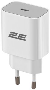 Зарядний пристрій 2E Wall Charger PD 25W White (2E-WC1USBC25W-W)