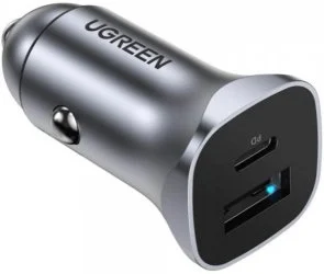 Фото: Автомобільний зарядний пристрій UGREEN EC305 QC3.0 PD 30W Grey (25845) № 2 | KTC