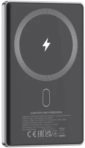 Фото: Батарея універсальна Canyon OnCharge 505 Slim Magsafe 5000mAh 20W Dark Grey (CNS-CPB505DG) № 4 | KTC