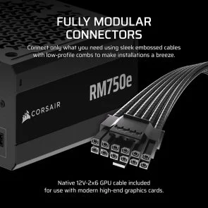 Фото: Блок живлення Corsair 750W RM750e 2025 (CP-9020295-EU) № 8 | KTC