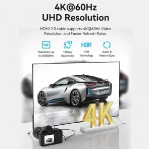 Фото: Кабель Vention v2.0 4K 60Hz HDMI / MicroHDMI 1m Black (AGIBF) № 6 | KTC