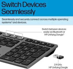 Фото: Клавіатура HP 720 Multi-Device Rechargeable Black (9T5B1AA) № 8 | KTC