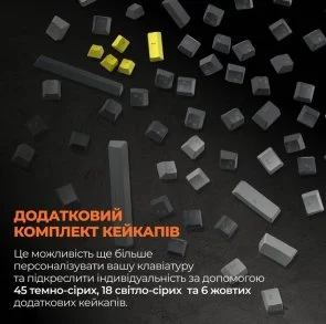 Фото: Клавіатура GamePro MK130G Pro Outemu Red Switch Hot-Swap RGB USB/WL/BT Black/Grey № 19 | KTC