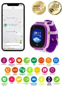 Фото: Смарт годинник AmiGo GO005 4G WIFI Thermometer Purple (GO005 Purple) № 7 | KTC