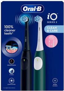 Електрична зубна щітка Braun Oral-B iO Series 2 iOS2d.2ZZ9.0 DUO Night Black plus Forest Green (S2 iOS2d.2ZZ9.0 Duo Black/Green)