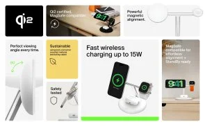 Фото: Бездротова зарядна станція Belkin BoostCharge Pro 3in1 Qi2 15W White (WIZ023VFWH) № 9 | KTC