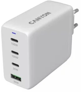Фото: Зарядний пристрій Canyon OnCharge 100ACC QC PD GaN 100W White (CNS-CUW100ACC) № 2 | KTC