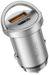 Фото: Автомобільний зарядний пристрій Hoco NZ10 Handy QC3.0 PD 45W Silver (6942007601825) № 2 | KTC
