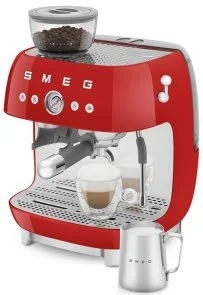 Фото: Ріжкова кавоварка Smeg Espresso coffee machine with grinder Red (EGF03RDEU) № 6 | KTC
