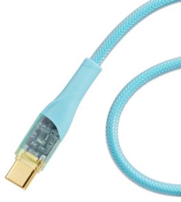 Кабель Essager Interstellar Transparent Design 100W Type-C / Type-C 1m Blue (EXCTT1-XJ03-P)