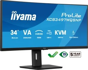 Фото: Монітор iiyama XCB3497WQSNP-B1 Black - 34" VA / 3440x1440 / 120 Гц / AMD FreeSync Premium / HAS № 5 | KTC