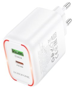 Зарядний пристрій BOROFONE BA89A Destello PD QC3.0 30W White (6941991119361)